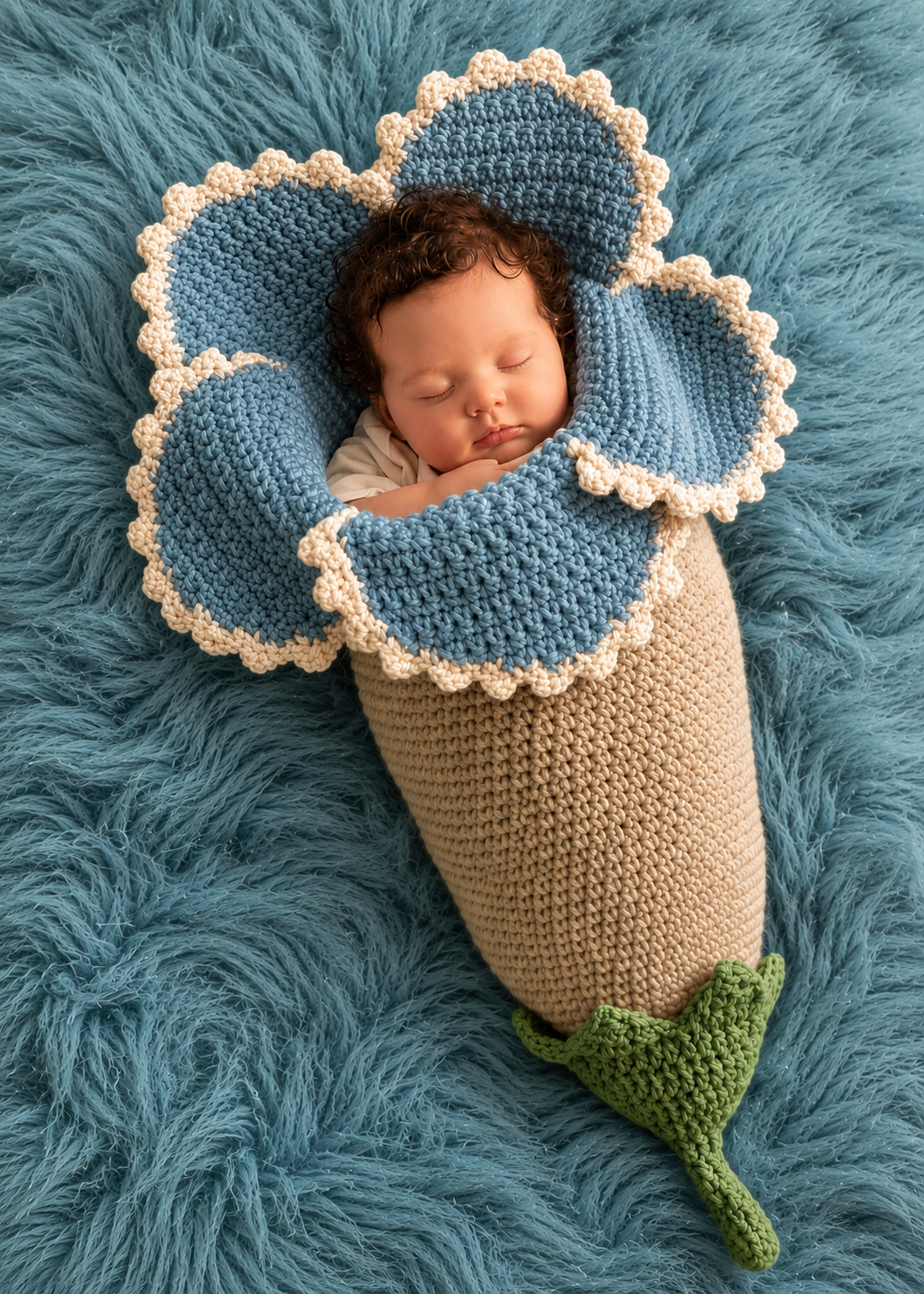 πΈ Premium Flower Petal Crochet Baby Cocoon β Soft Handmade Newborn Nest | Pink, Purple & Gray