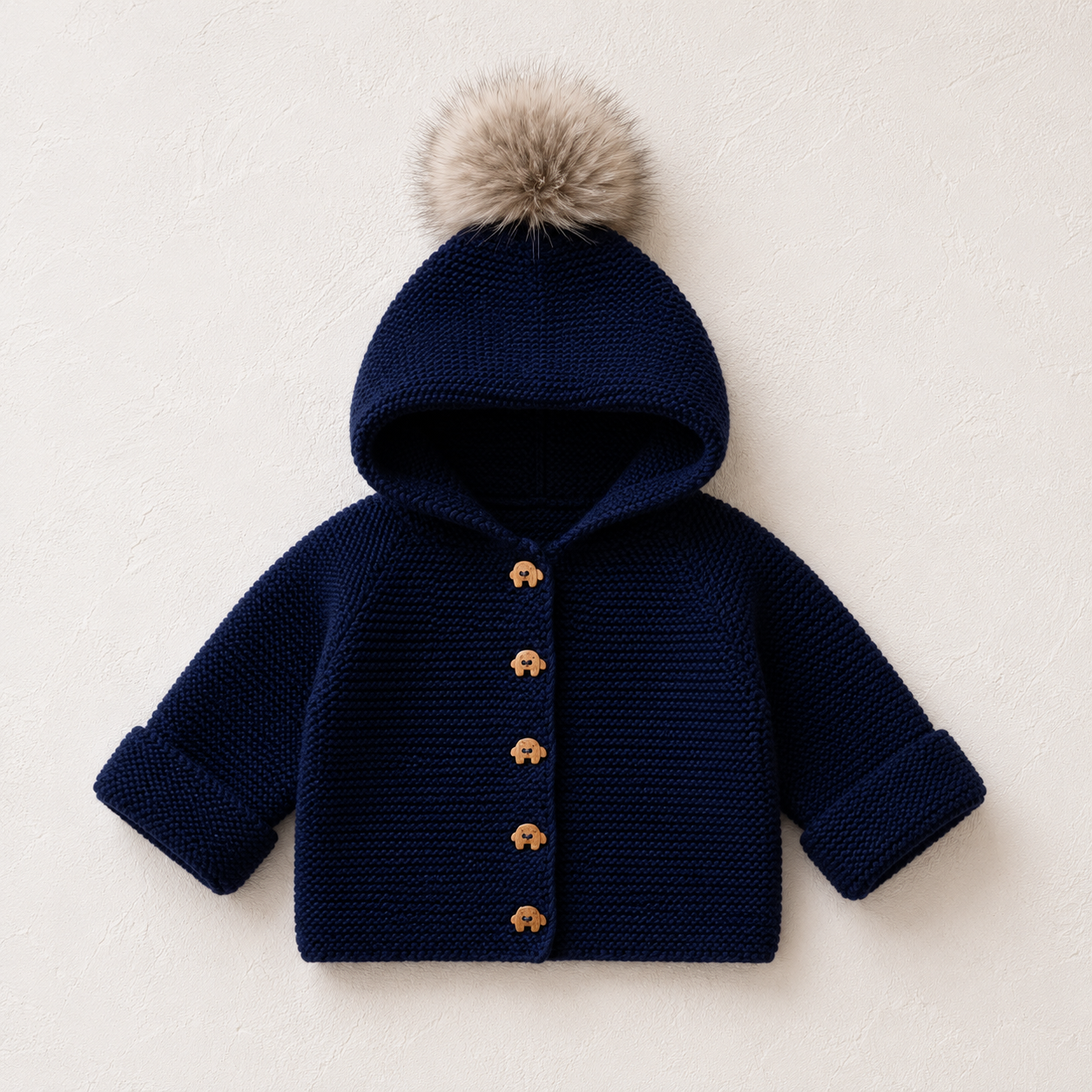 5 Piece Premium Handmade Baby Winter Woollen Set – Soft Crochet Romper, Hooded Cardigan, Cap, Muffler & Baby Shoes ❄️🧶
