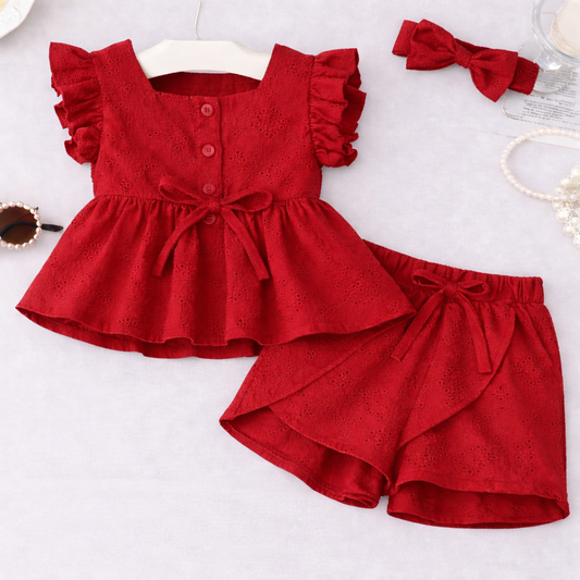 Premium Summer Chicken Kari 3-Piece Set – Soft & Breathable | Available in Red and Black