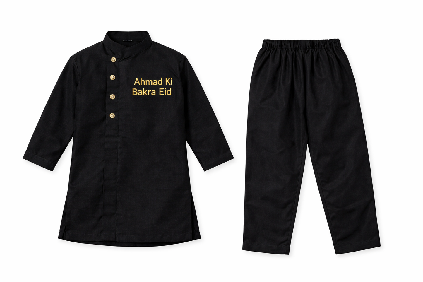 Personalised Kids Eid Kurta Set – Pure Soft Summer Cotton with Custom Name Embroidery | Eid-ul-Azha Special