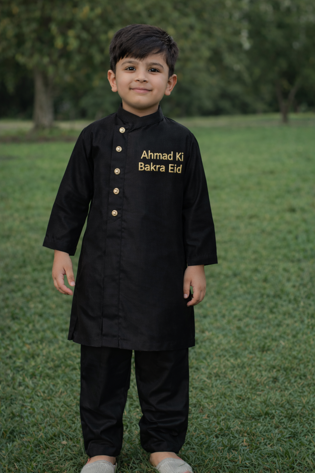 Personalised Kids Eid Kurta Set – Pure Soft Summer Cotton with Custom Name Embroidery | Eid-ul-Azha Special