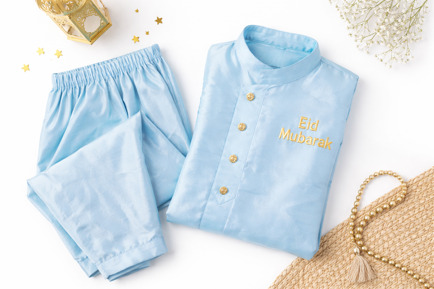 Personalised Kids Eid Kurta Set – Pure Soft Summer Cotton with Custom Name Embroidery | Eid-ul-Azha Special