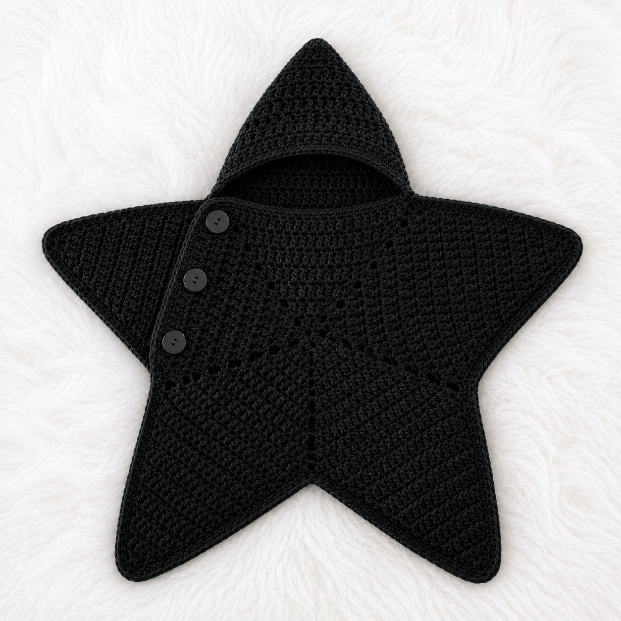 ⭐ Luxury Handmade Crochet Star Baby Cocoon with Hood – Premium Winter Collection | Available in Yellow, Black, Grey, Sky Blue & China Ferozi 👶🧶✨