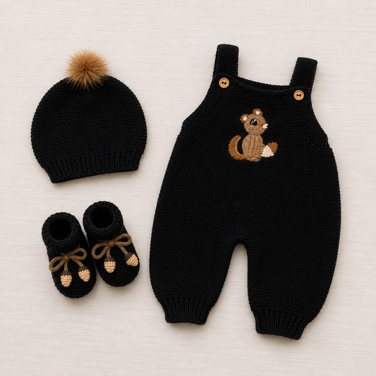 5 Piece Premium Handmade Baby Winter Woollen Set – Pure Soft Crochet Romper Collection for Babies ❄️🧶